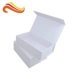 Luxury Magnetic White Color Gift Packaging Boxes With Hot Stamping Pattern