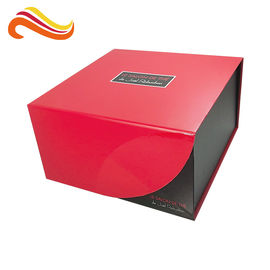 Paper Material Magnetic Luxury Gift Boxes Square Shape With Hot Stamping Pattern