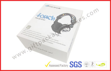 Right Angle 1200G Grey board Gift Packaging Boxes , OEM Customized Printed Headphone Packaging Boxes
